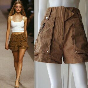 Coach Paper Bag Cargo Pocket High Rise Shorts Size 2